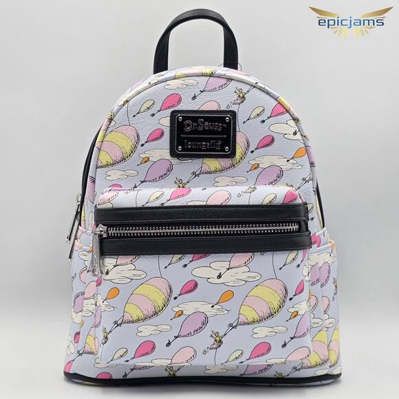 Loungefly Dr Seuss Oh The Places You'll Go All Over Print Mini Backpack Bag New - Picture 1 of 5